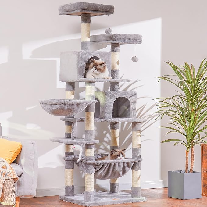 Heybly Cat Tree, 70 inches Tall Cat Tower condo - Image 2