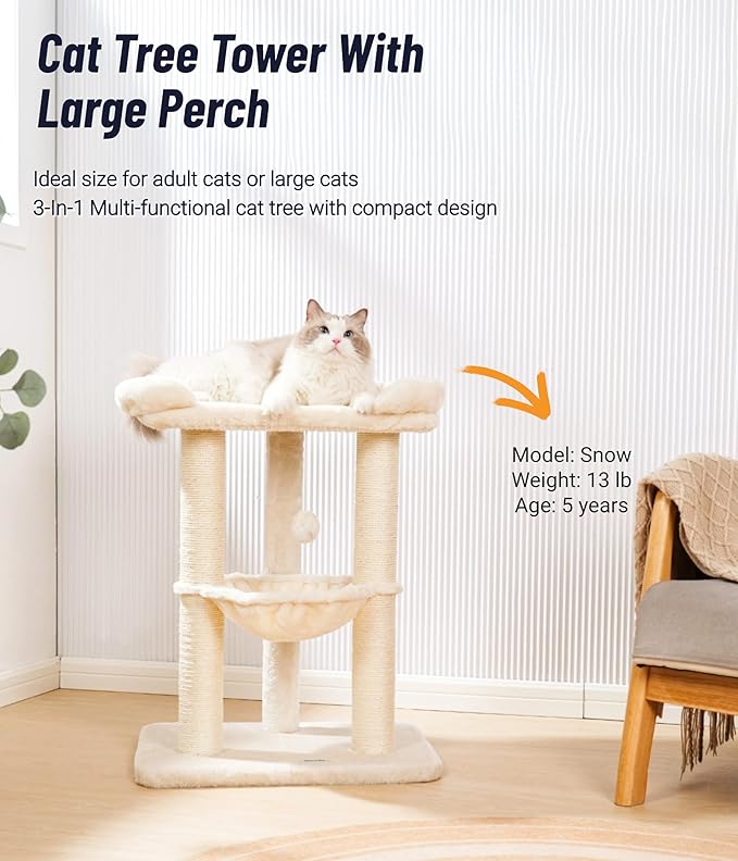Happi N Pets 28" Cat Tree, Large Bed - Image 2