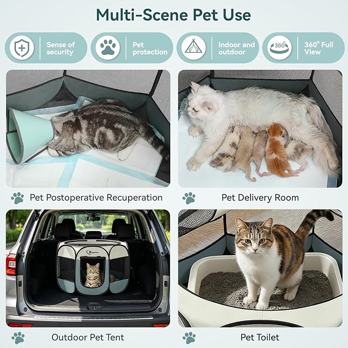 Siedihit Dog Cat Playpen, Puppy Pet Playpen Indoor - Image 4