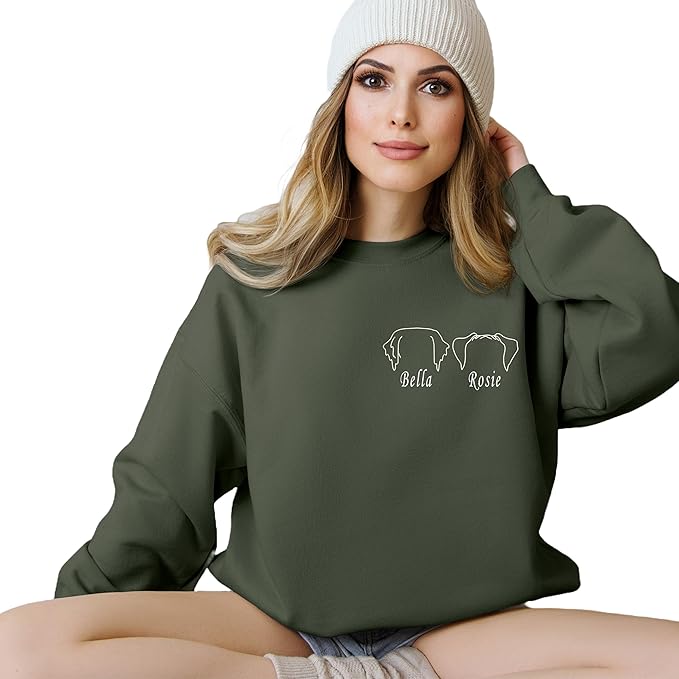 Custom Dog Mom Shirt Personalized Dog Ears Sweatshirt - Image 3
