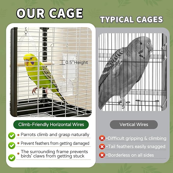 17.5 Inch Small Bird Cage & Travel Carrier – Portable Parrot Cage - Image 6