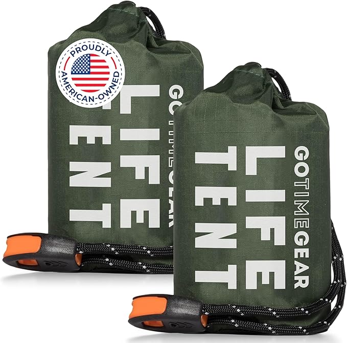 Go Time Gear Survival Life Tent • 2 Person Mylar Emergency Shelter Tube Tent + by GOTIMEGEAR