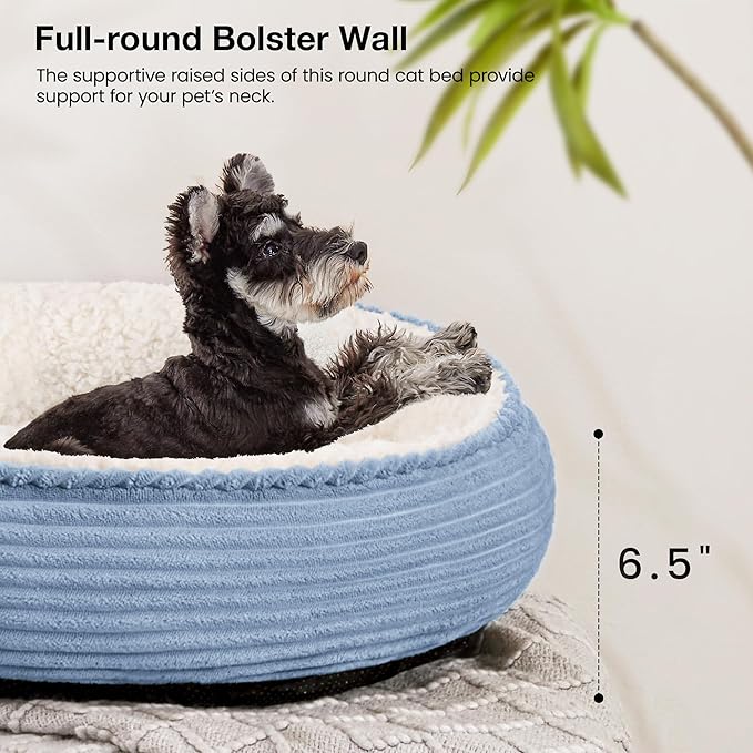Love's cabin Round Donut Cat and Dog Cushion Bed, 24in Pet Bed - Image 5