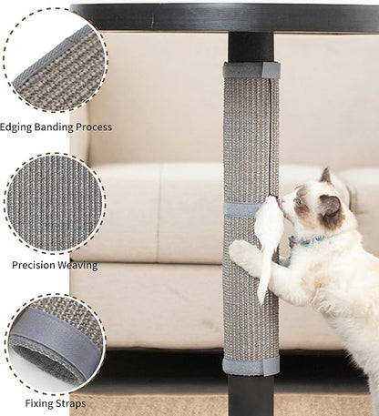 JanYoo 2 Pieces Cat Scratcher Cat Furniture Table Leg Protectors Sisal Cat - Image 3