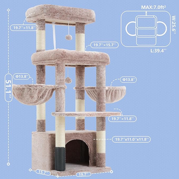 Hey-brother Cat Tree Tower, Scratching Posts - Image 2