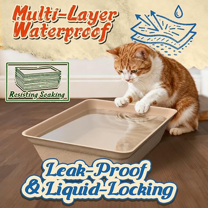 8-Pack Disposable Litter Boxes for Cats: 8/12/16 Portable Leak-Proof & Odor - Image 3