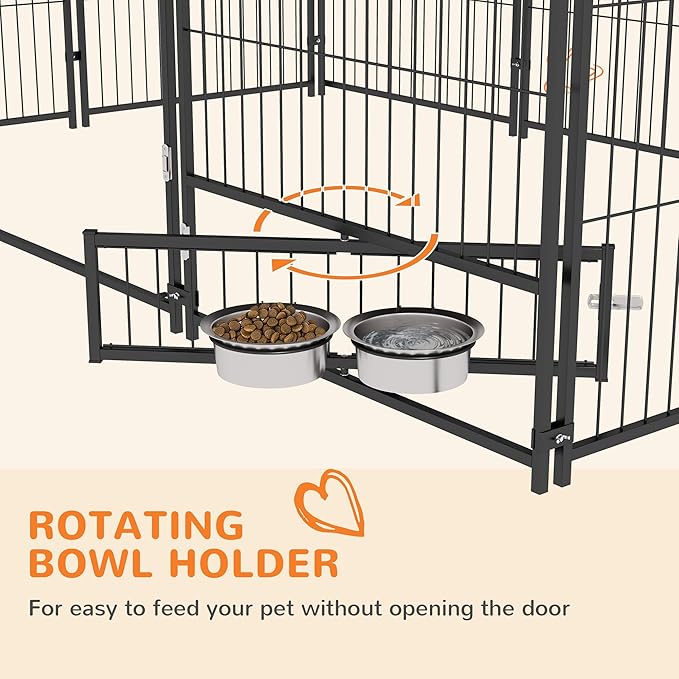 PawHut Outside Dog Kennel, 6.9' x 4.6' x 5' Puppy Play Pen w/Canopy, Secure Lock - Image 5