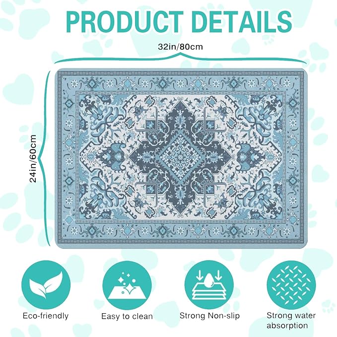 Pet Feeding Mat for Floors Waterproof Dog Mat for Food and Water Absorbent - Image 5