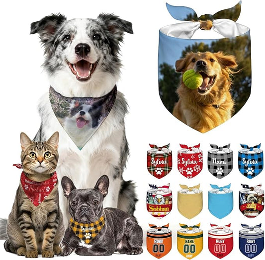 Personalized Dog Bandanas Custom Pet Scarf by Unknown