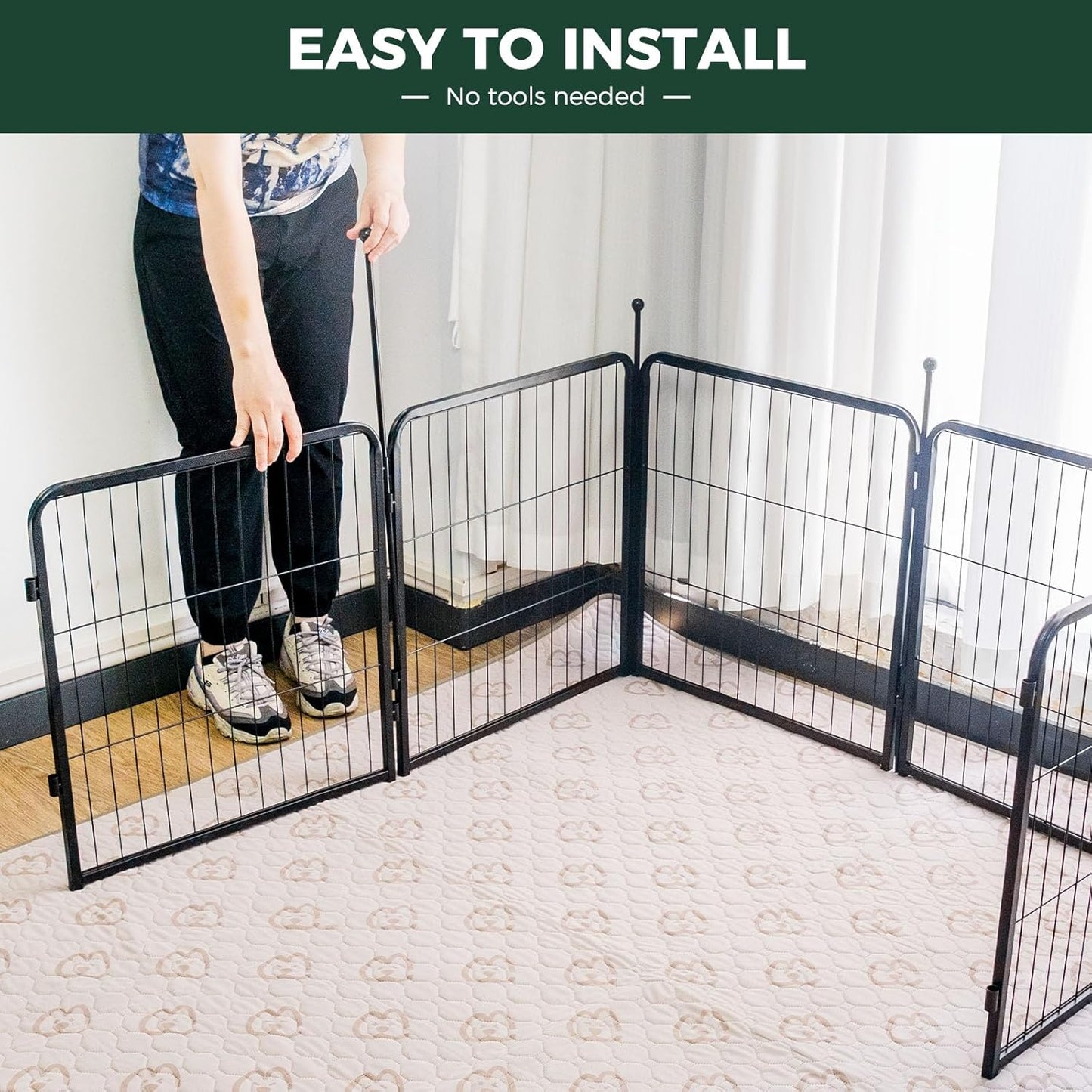 FXW Rollick Unleashed Dog Playpen for Indoor, Yard, RV Camping, 24 inch 6 Panels for Small and Puppy Dogs│Patented