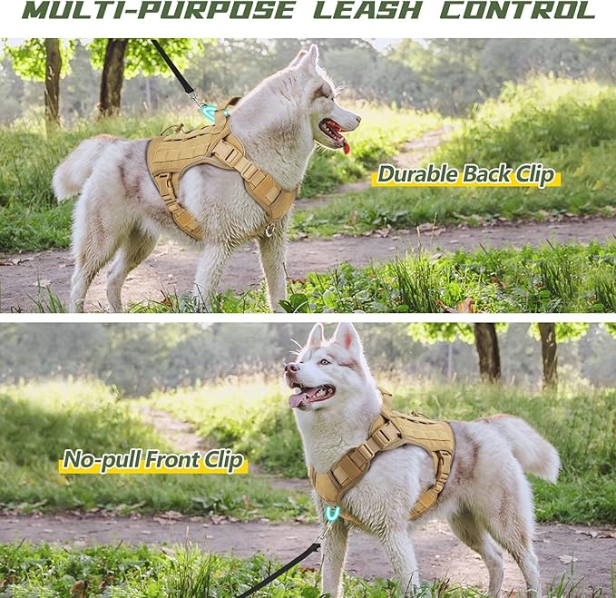 WINGOIN Tactical Dog Harness for Large Dogs, Heavy Duty No Pull Dog Harness - Image 3