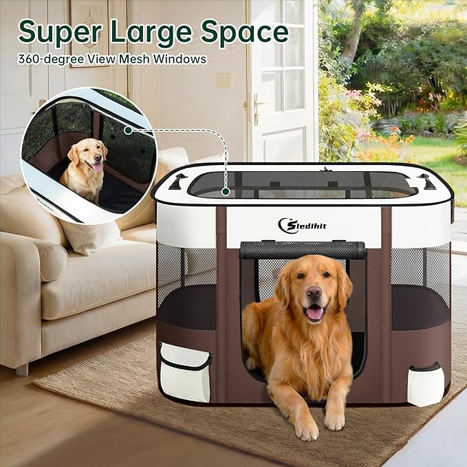 Dog Playpen, Cat Pet Puppy Pen, Portable Playpens - Image 7