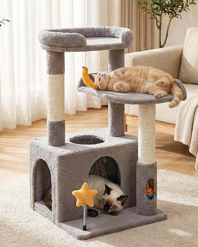 32In Cute Cat Tower for Indoor Cats by Purrlato
