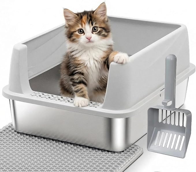 Stainless Steel Litter Box by Futam