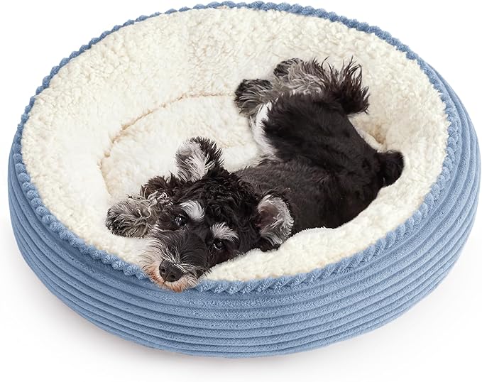 Love's cabin Round Donut Cat and Dog Cushion Bed, 24in Pet Bed by Lovescabin