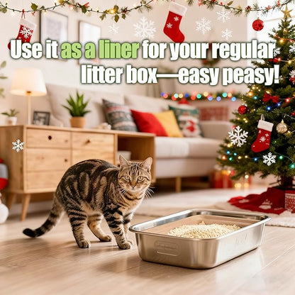 Disposable Litter Boxes for Cats Large: 6-Pack Leak-Proof Sustainable for - Image 13