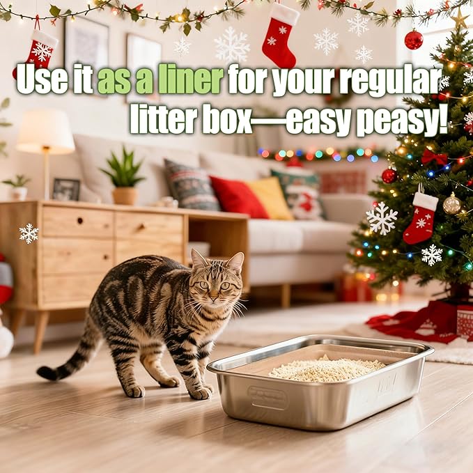 Disposable Litter Boxes for Cats Large: 8-Pack Leak-Proof Sustainable for - Image 13