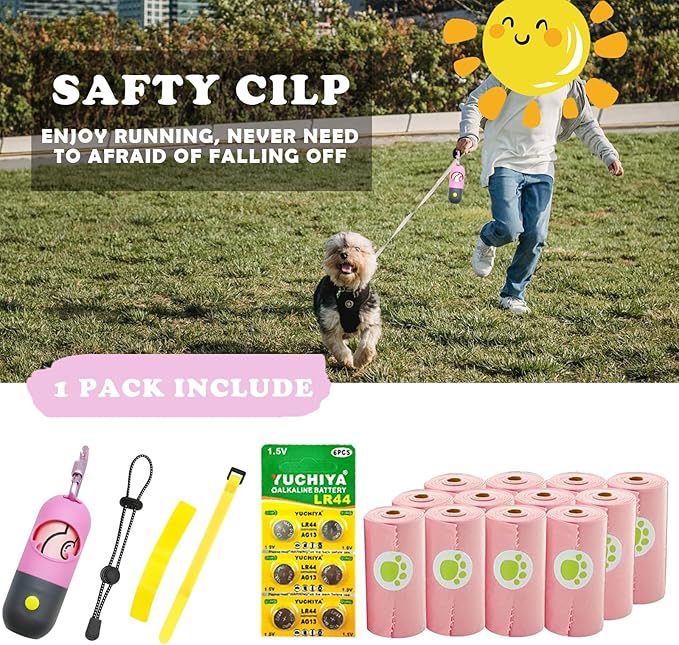 Dog Poop Bags Holder with LED Flashlight|Pet Waste Bags Dispenser - Image 6