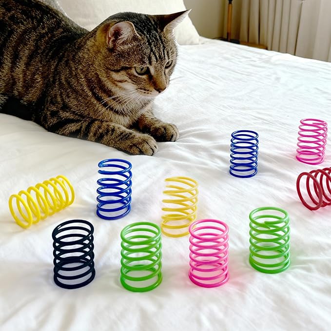6Colors Plastic Spring Cat Toys, 60 Pack Spiral Springs - Image 7
