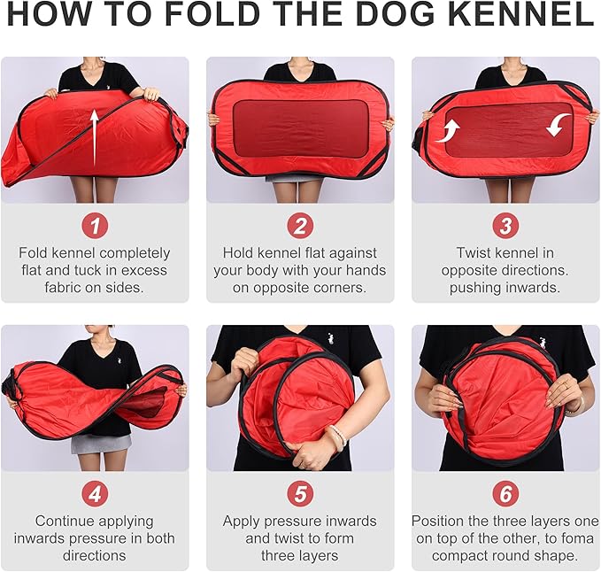 36 Inch Foldable Dog Kennel for Large Dogs, Portable Waterproof Pop-Up Pet Crate - Image 5