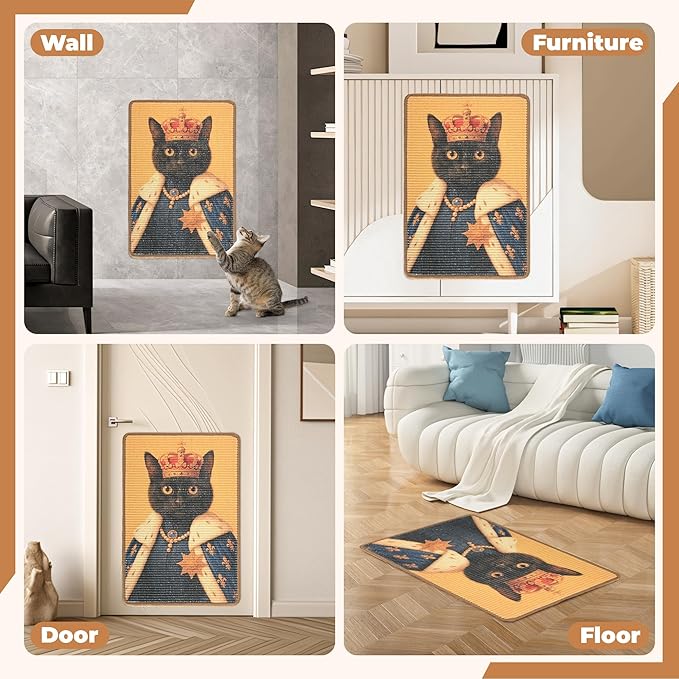 Sisal Cat Scratcher Mat, Cat Wall Scratcher - Image 6