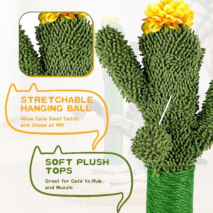 Cactus Cat Scratching Post Cat Tree, Cute Cat Scratching Post - Image 4