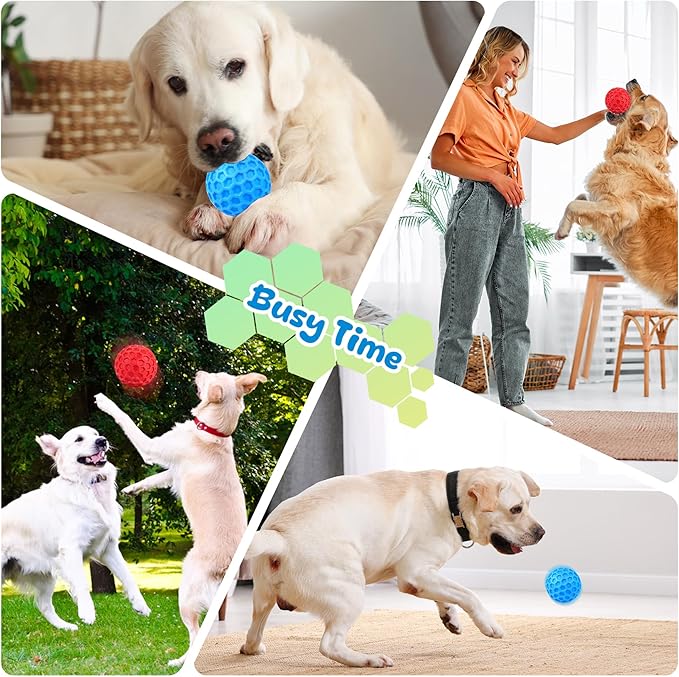 Squeaky Dog Toys for Aggressive Chewers, Indestructible Dog Balls for - Image 7