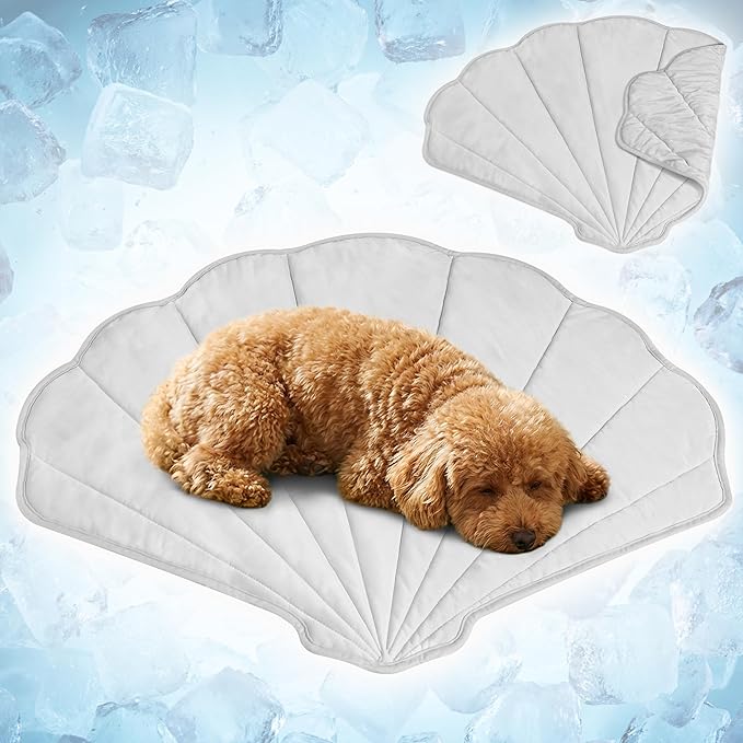 PetAmi Dog Cooling Mat, Sea Shell Shape, Pet Pad by PetAmi
