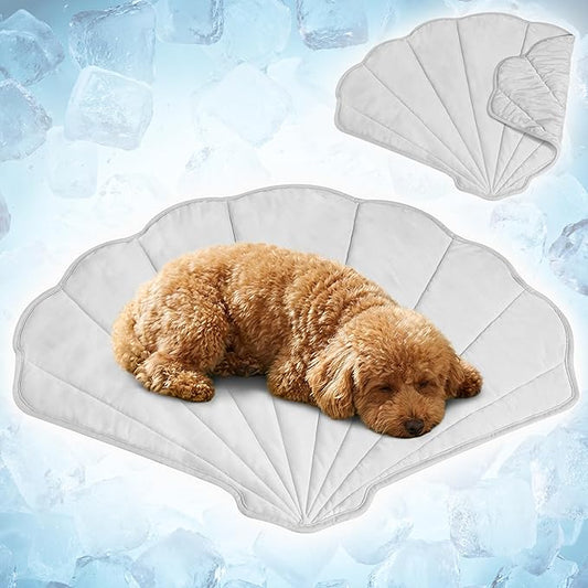 PetAmi Dog Cooling Mat, Sea Shell Shape, Pet Pad by PetAmi