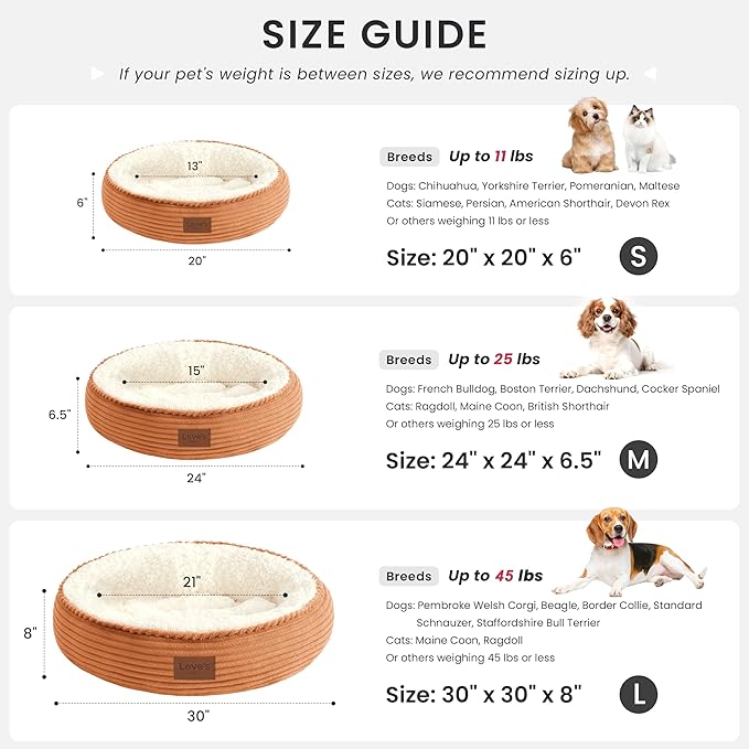 Love's cabin Round Donut Cat and Dog Cushion Bed, 24in Pet Bed - Image 4