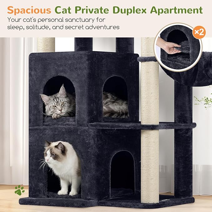 Globlazer Cat Tree Tower for Indoor Cats, Sturdy Adult Cat Tree House for Large - Image 3