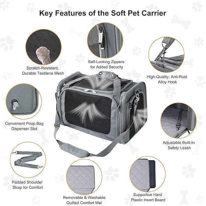 EliteField Deluxe Soft-Sided Pet Carrier, Travel Bag - Image 5