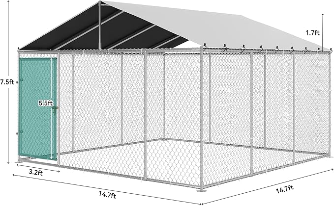 YITAHOME 14.8'x14.8' Large Outdoor Dog Enclosure - Image 2