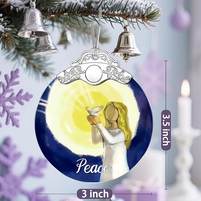 Stained Glass Ornament, Peace Angel Christmas Ornaments, Christmas Decorations - Image 4