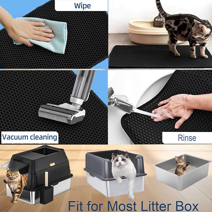 Cat Litter Mat Double Layer Litter Trapping Mat Kitty Litter Box Mat 23.4x14.7 - Image 4