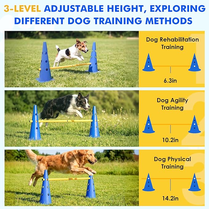 Wdmiya 18.9" Dog Agility Training Hurdle Cone Set, Dog Agility Course Backyard - Image 2