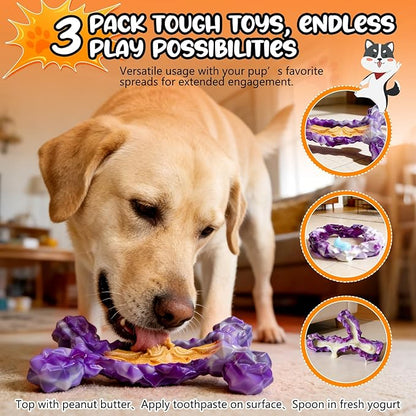 WOWBALA 3 Pack Dog Chew Toys for Aggressive Chewers, Indestructible Dog Toy for - Image 7