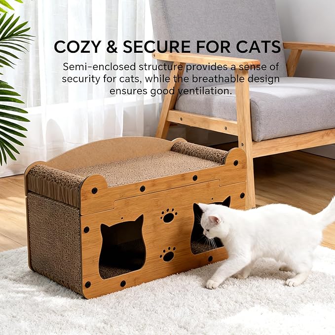 Cat Scratcher House, 2-in-1 Cardboard Cat House - Image 5