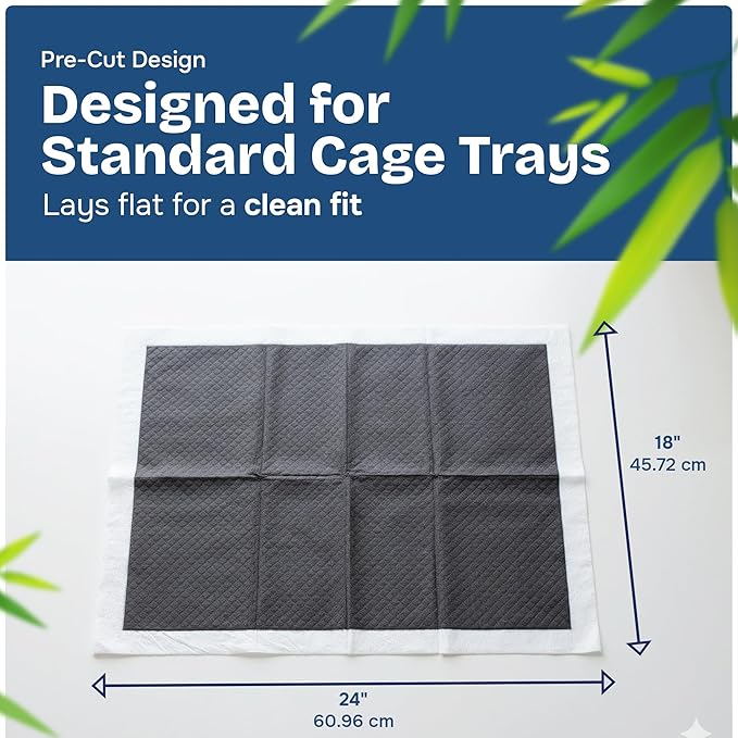 PHOBA Bamboo Charcoal Bird Cage Liners, Bamboo Charcoal Odor Control Papers - Image 2