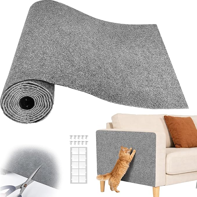 Cat Scratch Couch Furniture Protector, Adhesive Cat Scratch Pad Deterrent by SREBAY