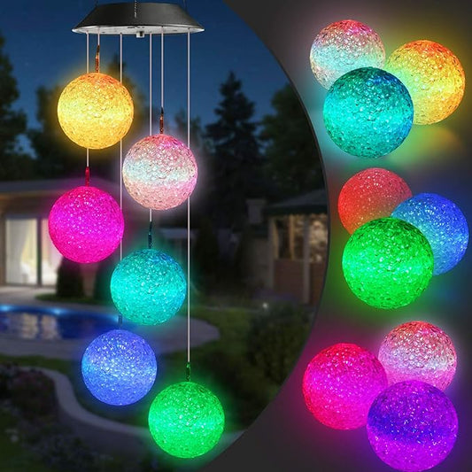 Toodour Solar Wind Chime, Color Changing Ball Wind Chimes, LED Decorative Mobile by Toodour