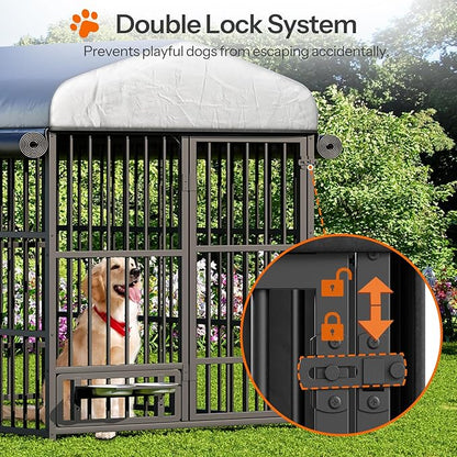HOOBRO Dog Kennel Outdoor with Cover, 6.6 x 3.9 x 5.9 ft Dog Kennel Outside - Image 6