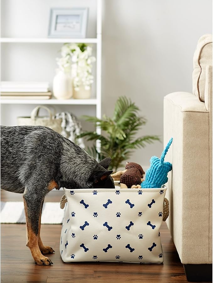 Bone Dry Pet Storage Collection Paw and Bone Print, Small Rectangle, Nautical - Image 6