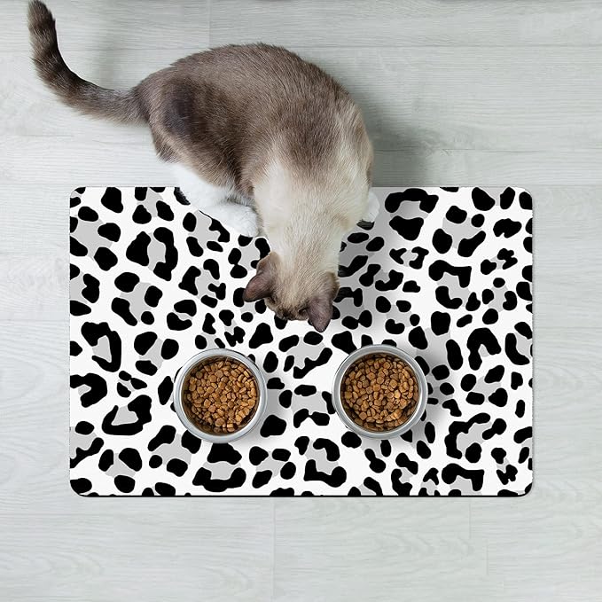 Rnivvi Dog Food Mat, Cute Anti-Slip Rubber Pet Feeding Rug Protect Floors - Image 7