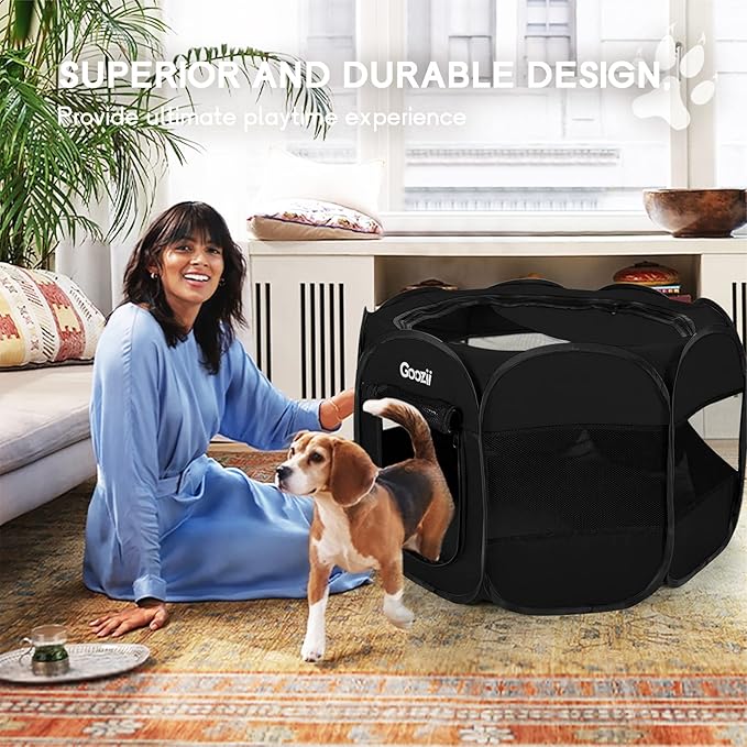 GOOZII Kitten Cat Playpen for Indoor Cats Enclosed, Portable Foldable Pet Dog - Image 3