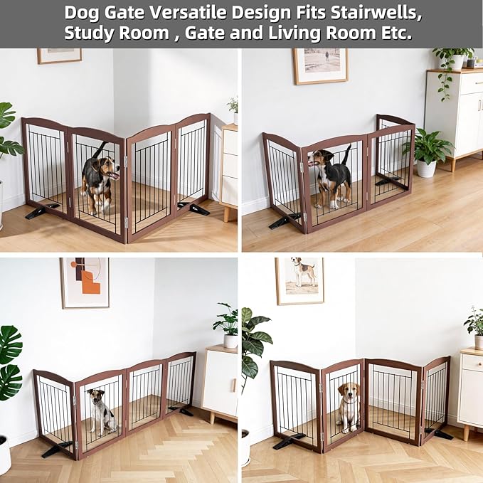 ZJSF Freestanding Dog Fence Indoor, Foldable Dog Gate - Image 4
