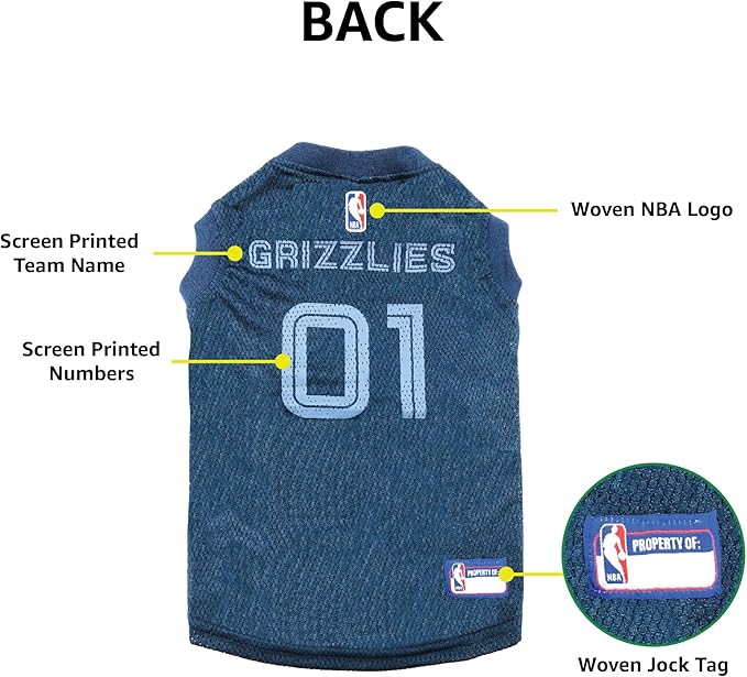 Pets First NBA MEMPHIS GRIZZLIES DOG Jersey, Medium - Image 6