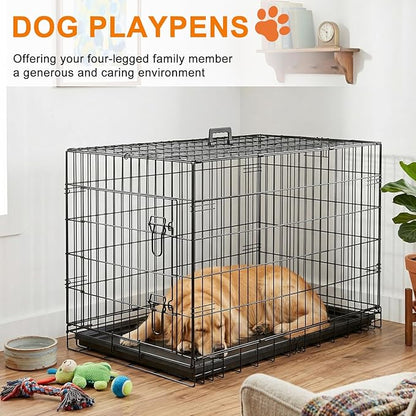 FDW 36" Foldable Metal Dog Crate - Image 2
