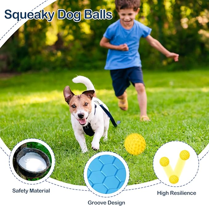 2 Pack Indestructible Squeaky Dog Balls - Image 3