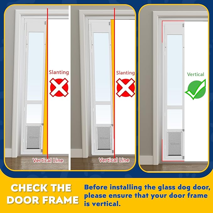 XLarge Dog Door for Sliding Glass Doors, 91 7/16" to 96" Tall, 12.8" Wide - Image 7